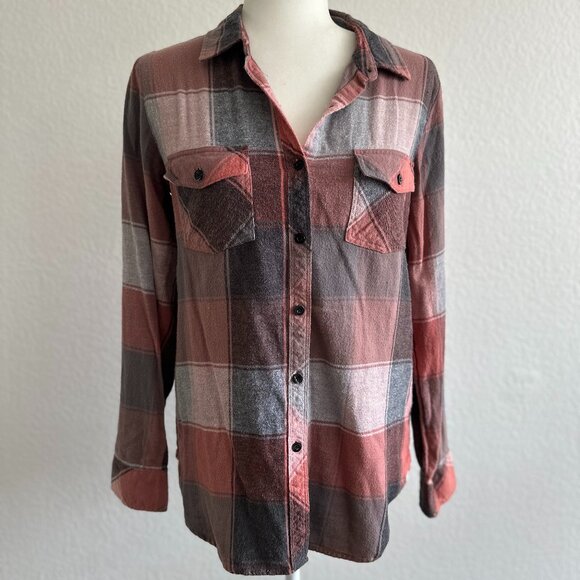 Volcom Women’s Plaid Flannel Button-Down Shirt - Picture 2 of 9